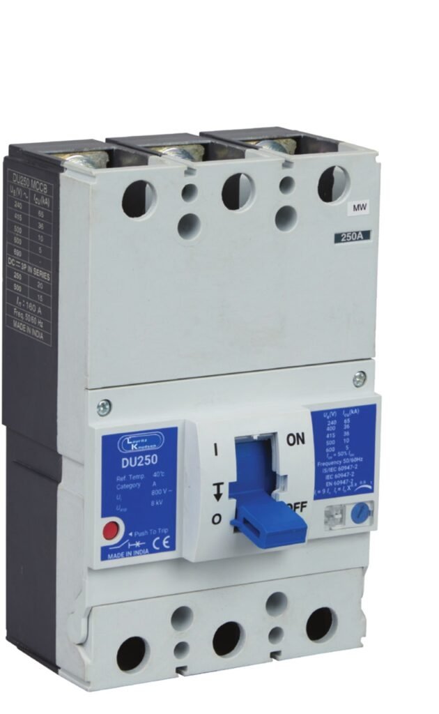 L&T DU250 MCCB 200A (160-200A) 4 Pole 36kA Thermal Magnetic | CM98065OONO (image for illustration purpose only)