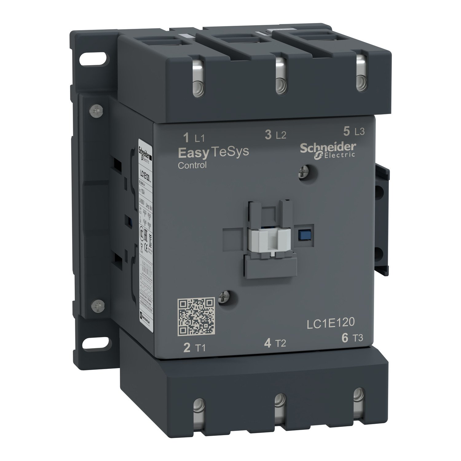 schneider-lc1e120m7-contactor Schneider Easy TeSys Contactor 120A 3 Pole 220V AC 1 NO + 1 NC Aux | LC1E120M5 - Image 1